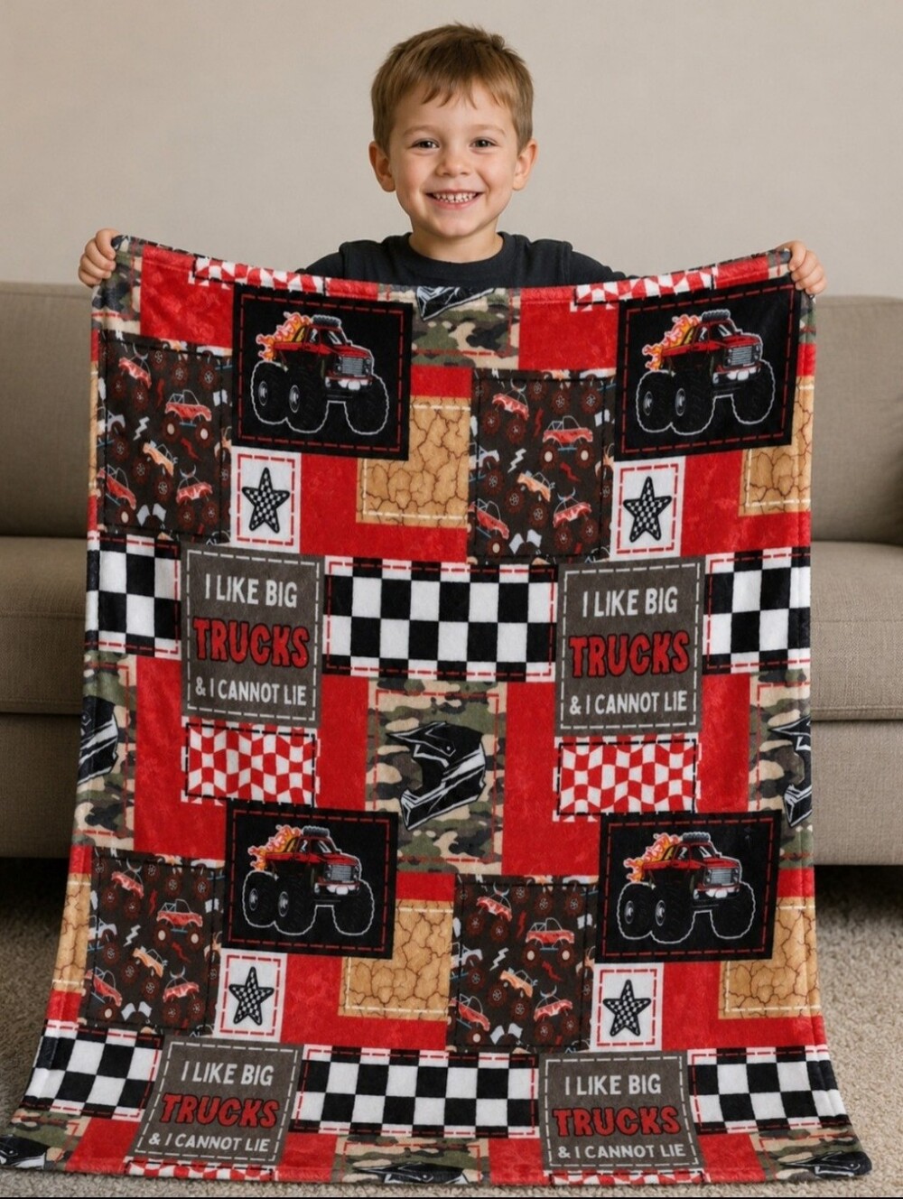 Boys' Monster Truck Throw Blanket 30 X 40